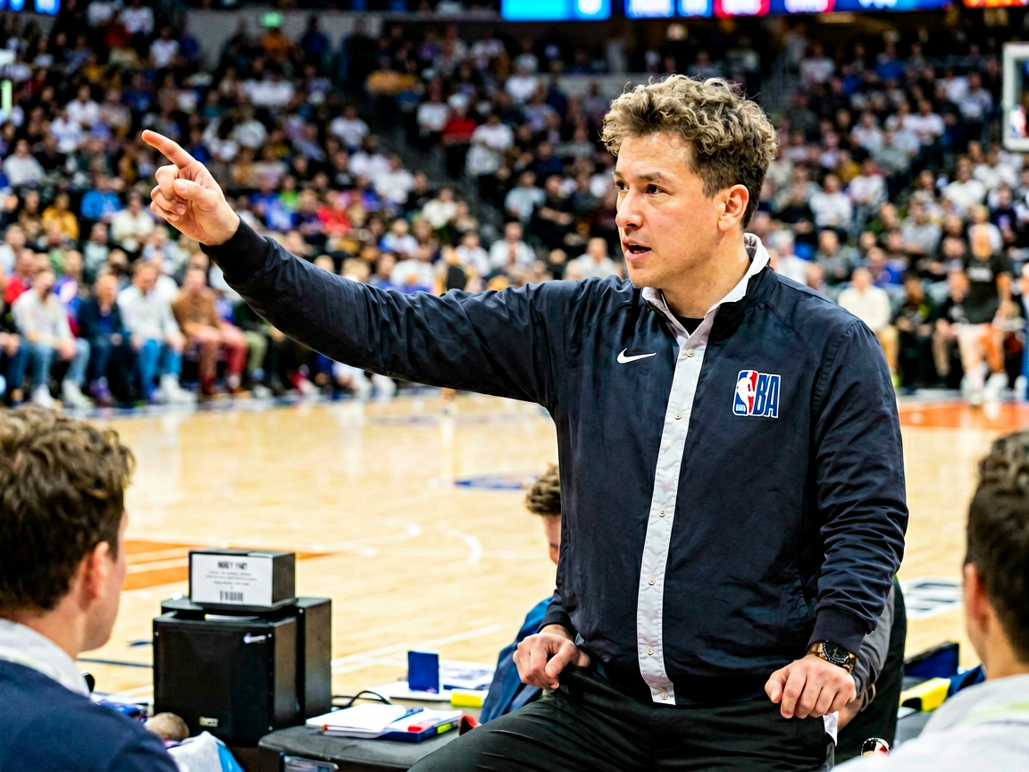 NBA教练场边指挥，比赛战术布置
